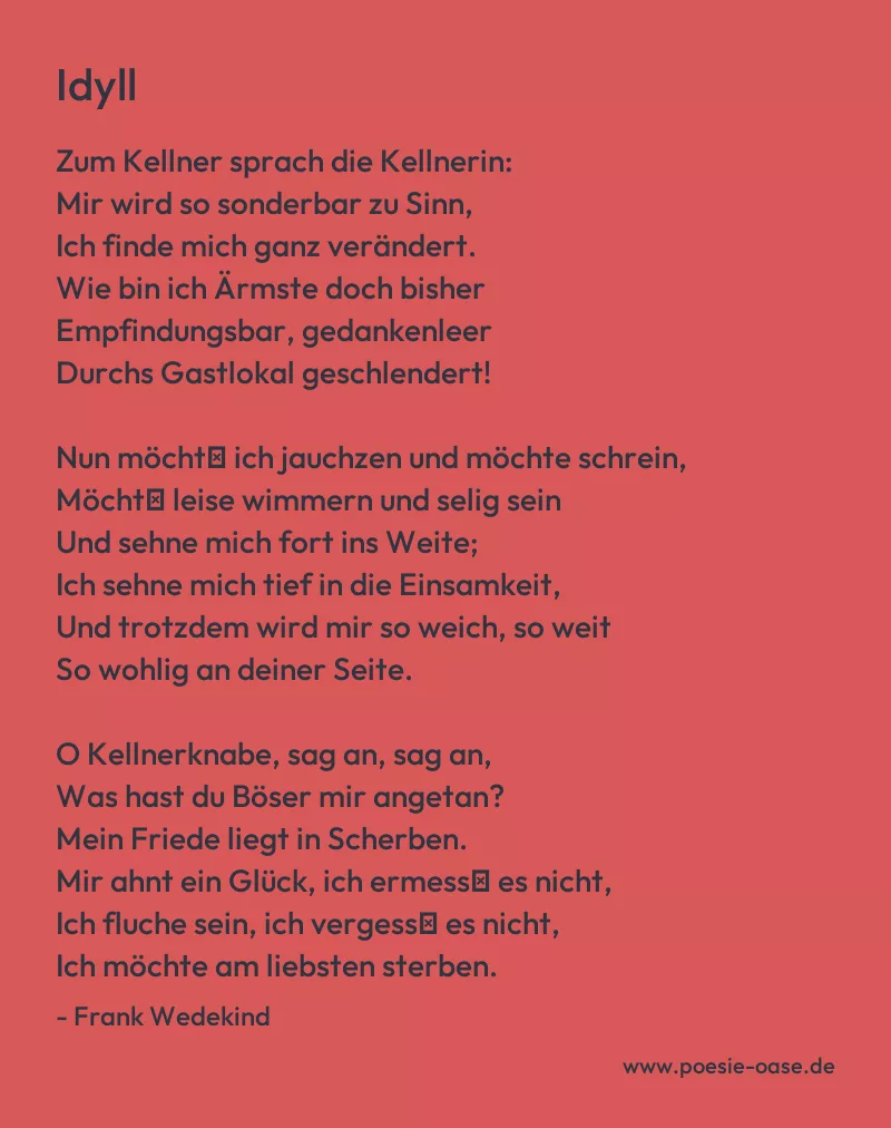 Gedicht: Idyll von Frank Wedekind
