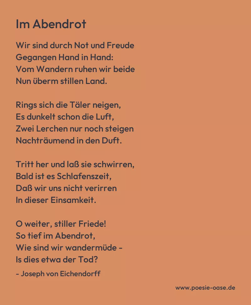 Gedicht: Im Abendrot von Joseph von Eichendorff