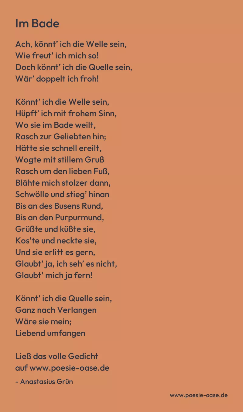 Gedicht: Im Bade von Anastasius Grün
