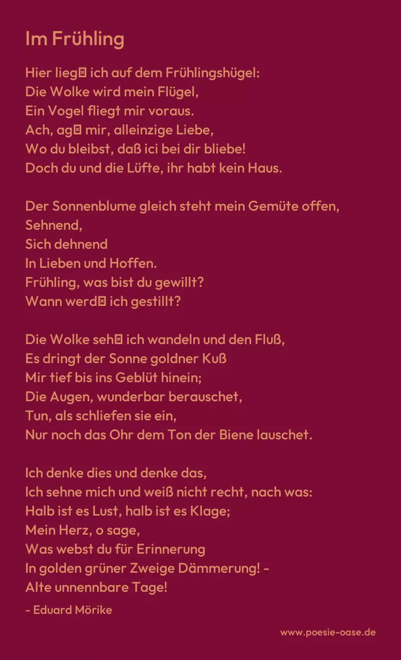 Gedicht: Im Frühling von Eduard Mörike