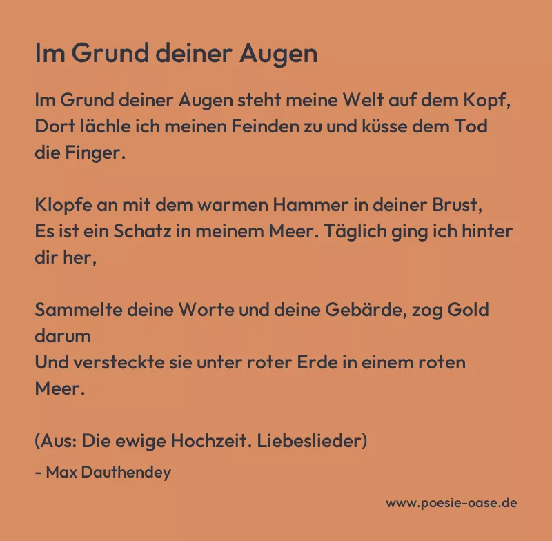 Gedicht: Im Grund deiner Augen von Max Dauthendey