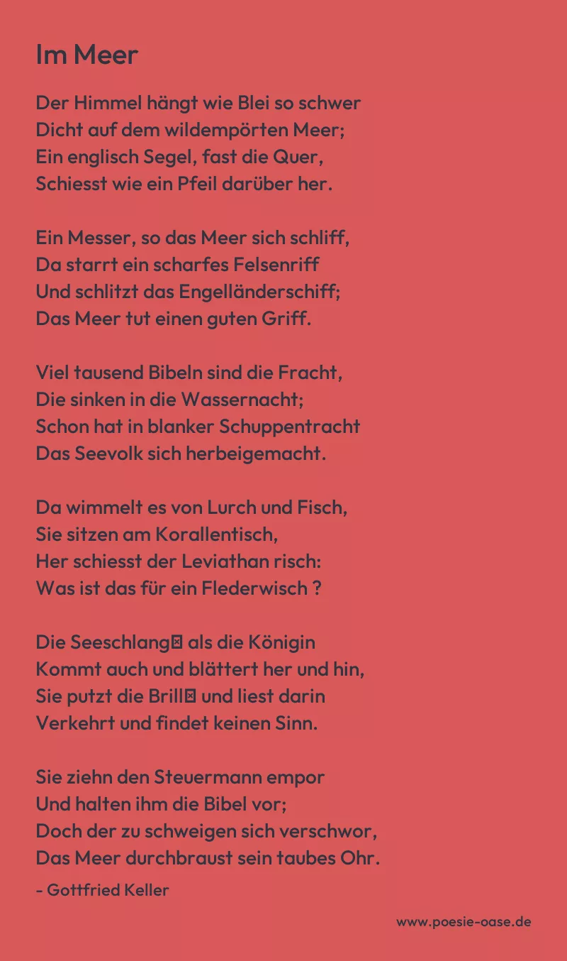 Gedicht: Im Meer von Gottfried Keller