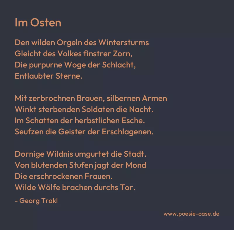 Gedicht: Im Osten von Georg Trakl