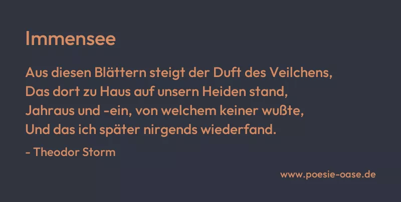 Gedicht: Immensee von Theodor Storm
