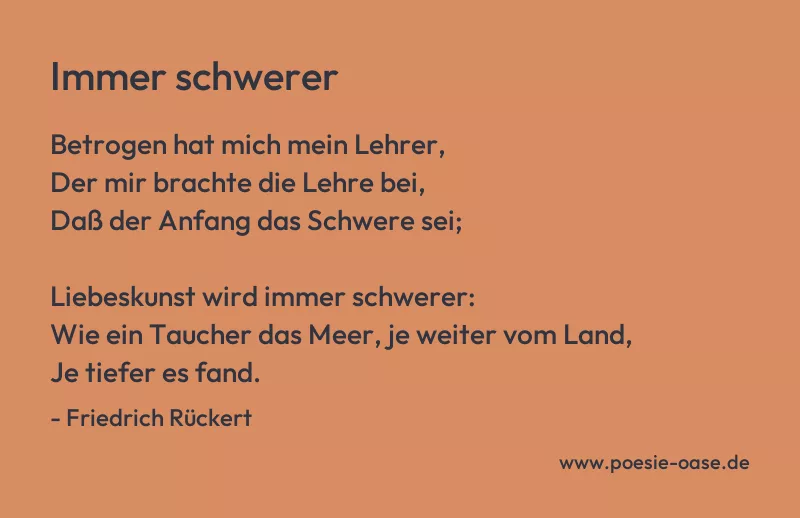 Gedicht: Immer schwerer von Friedrich Rückert
