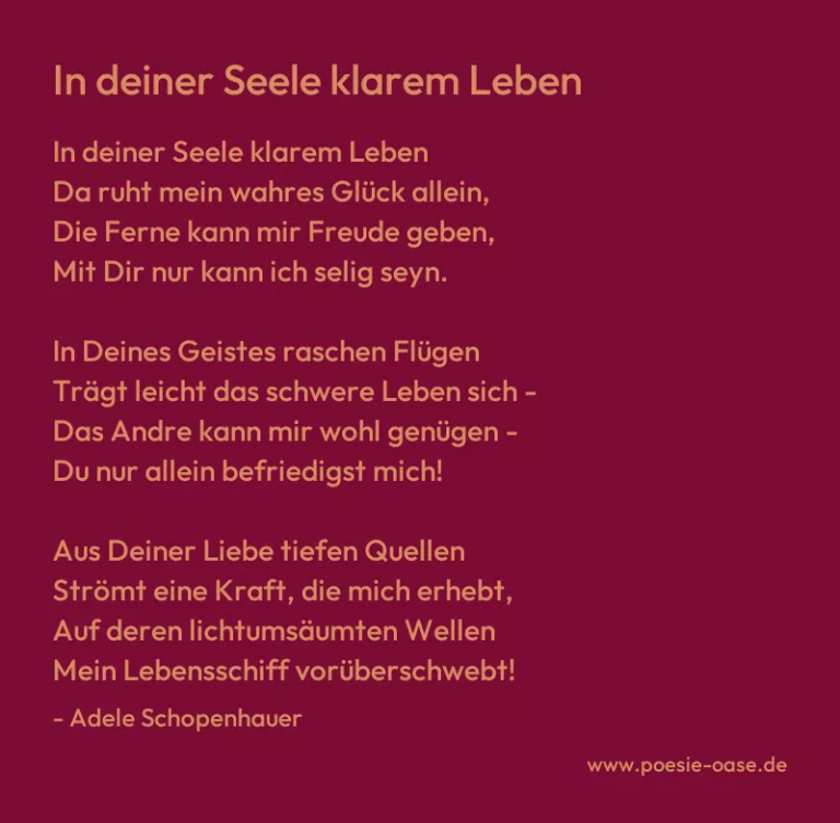 In deiner Seele klarem Leben