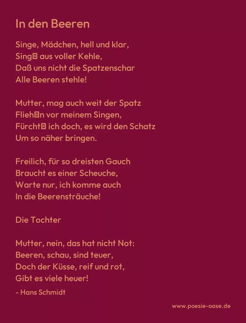 Gedicht: In den Beeren von Hans Schmidt