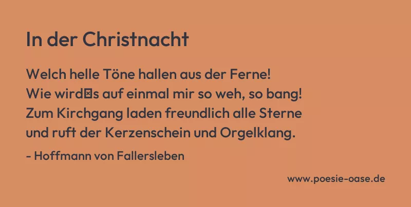 Gedicht: In der Christnacht von Hoffmann von Fallersleben