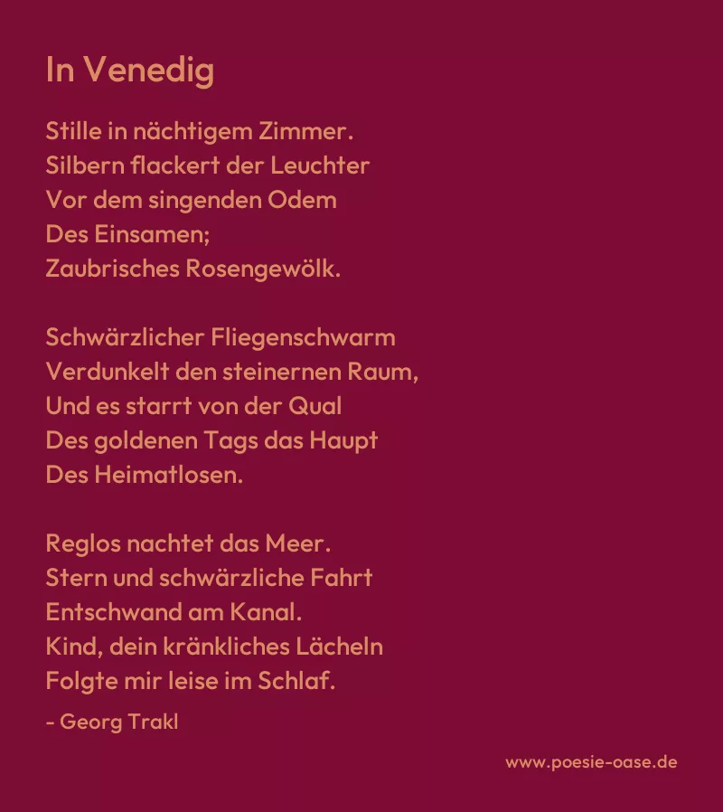 Gedicht: In Venedig von Georg Trakl