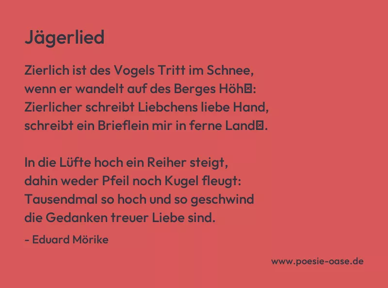 Gedicht: Jägerlied von Eduard Mörike