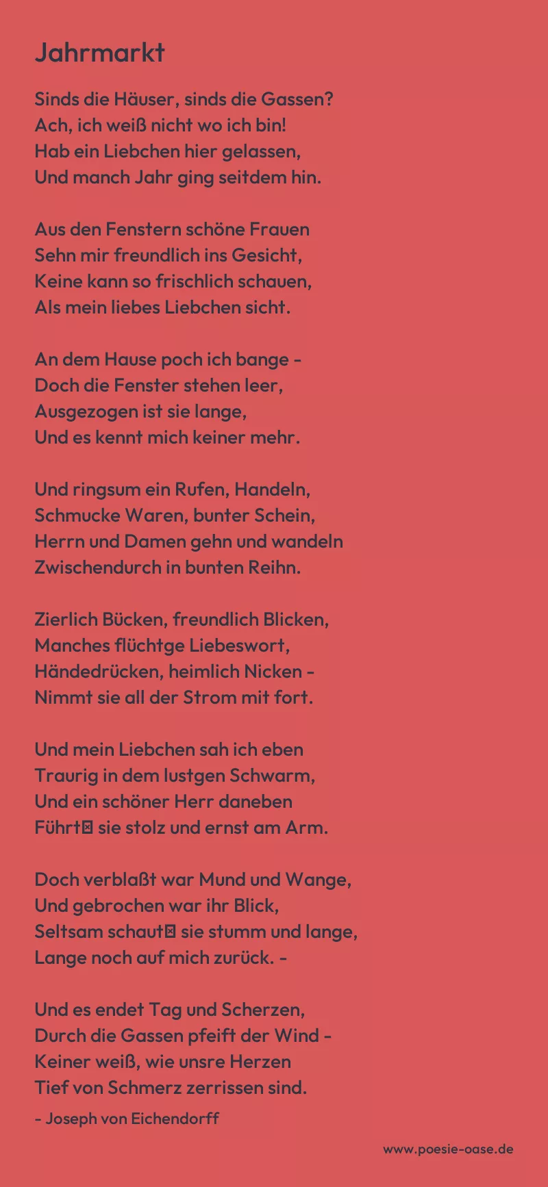 Gedicht: Jahrmarkt von Joseph von Eichendorff