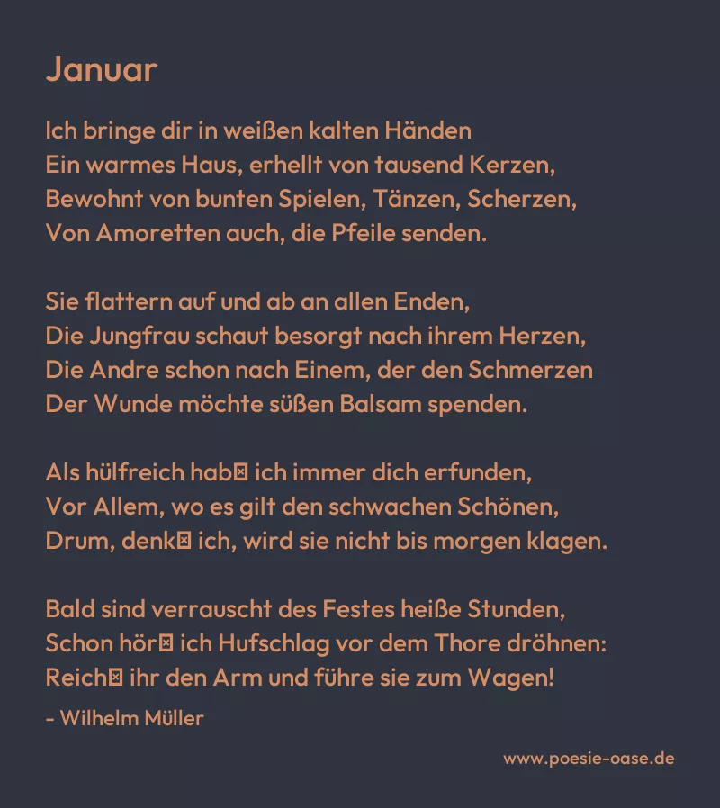 Gedicht: Januar von Wilhelm Müller