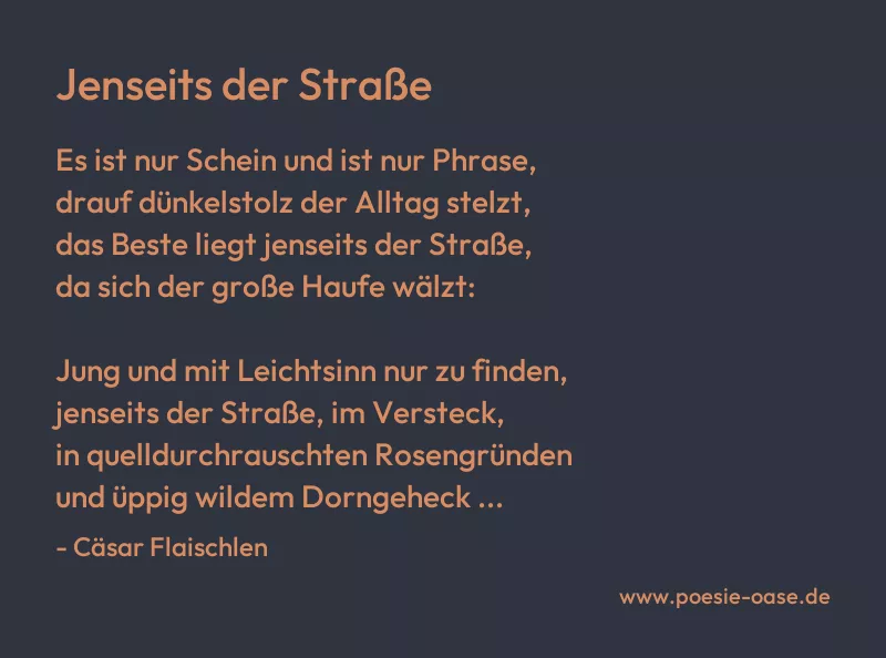 Gedicht: Jenseits der Straße von Cäsar Flaischlen