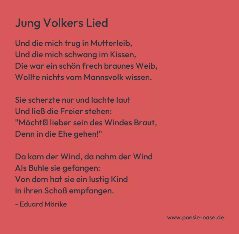 Gedicht: Jung Volkers Lied von Eduard Mörike