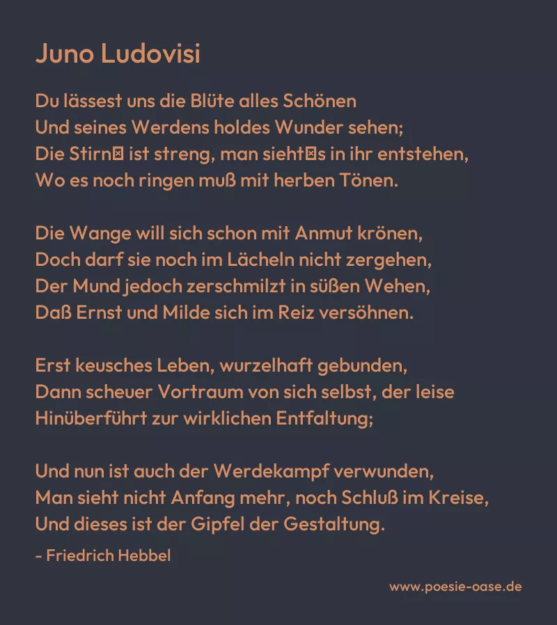 Gedicht: Juno Ludovisi von Friedrich Hebbel