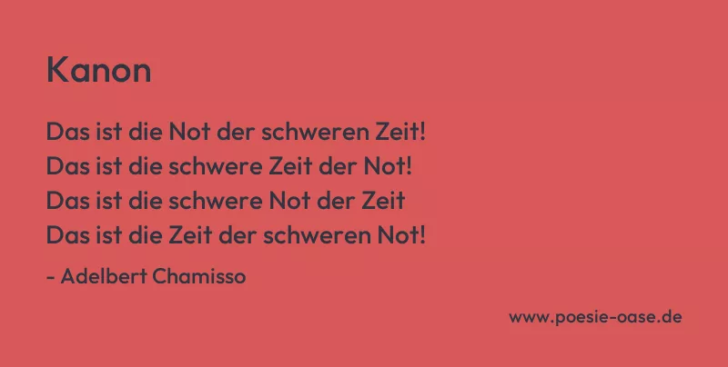Gedicht: Kanon von Adelbert Chamisso