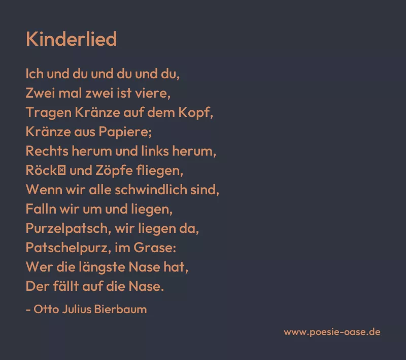 Gedicht: Kinderlied von Otto Julius Bierbaum
