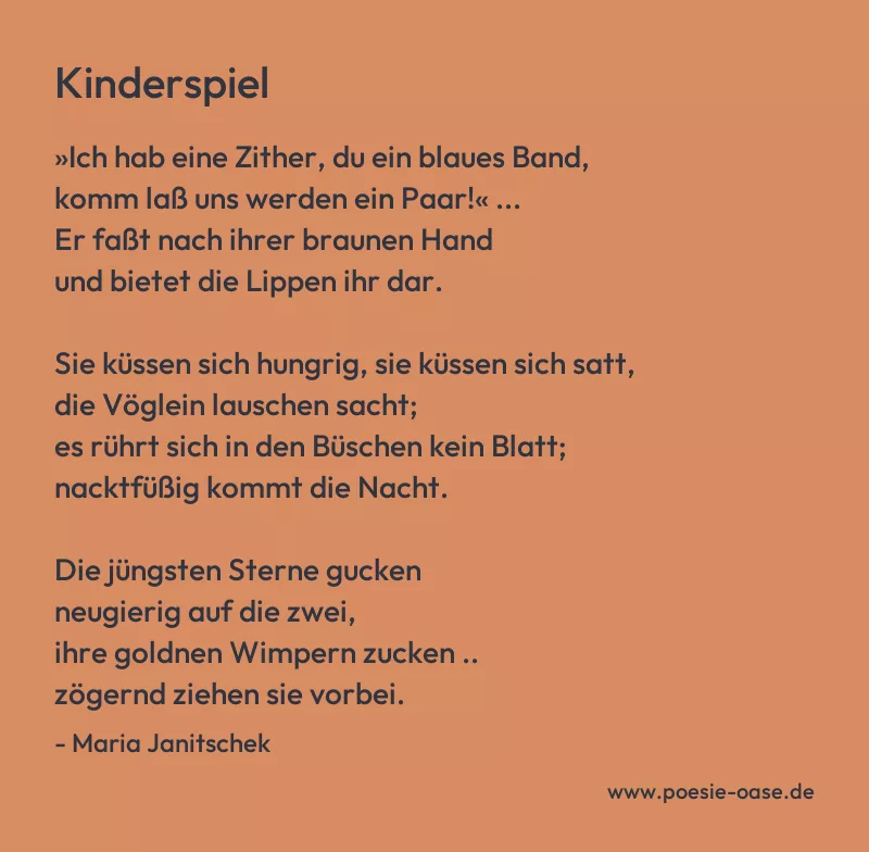 Gedicht: Kinderspiel von Maria Janitschek