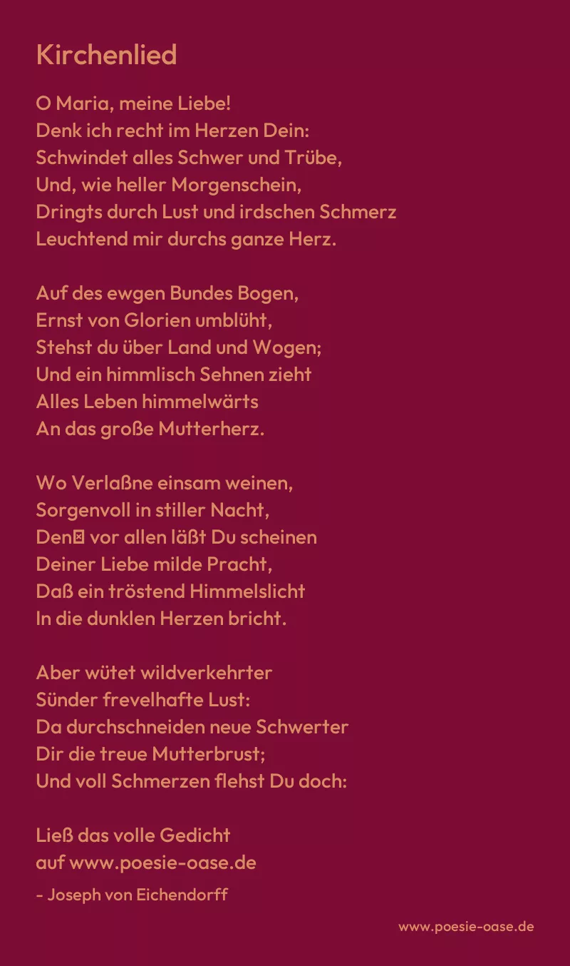 Gedicht: Kirchenlied von Joseph von Eichendorff