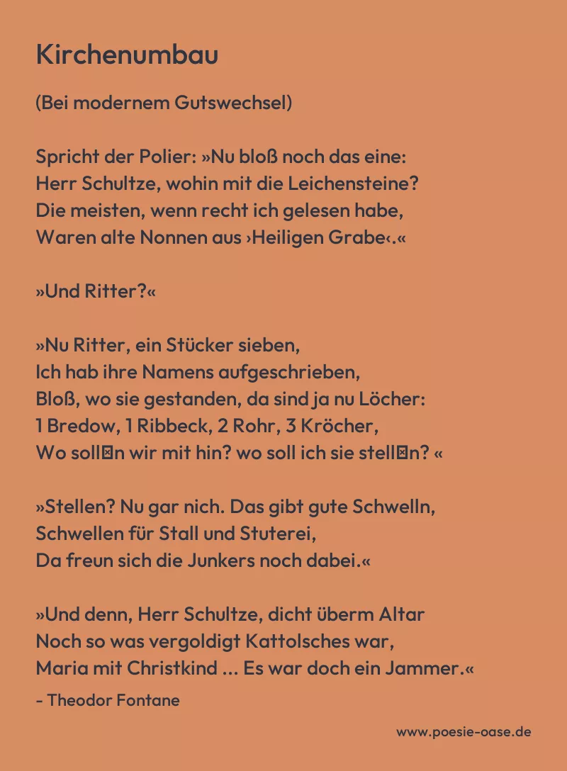 Gedicht: Kirchenumbau von Theodor Fontane