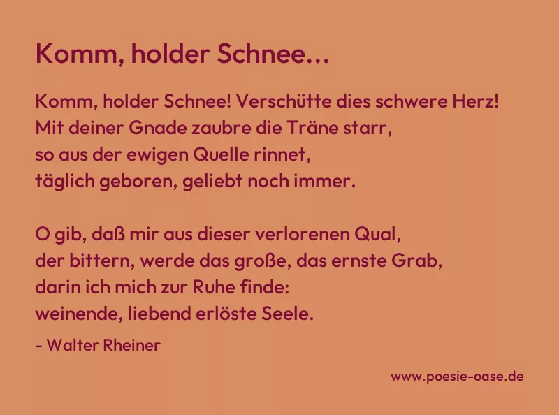 Gedicht: Komm, holder Schnee... von Walter Rheiner
