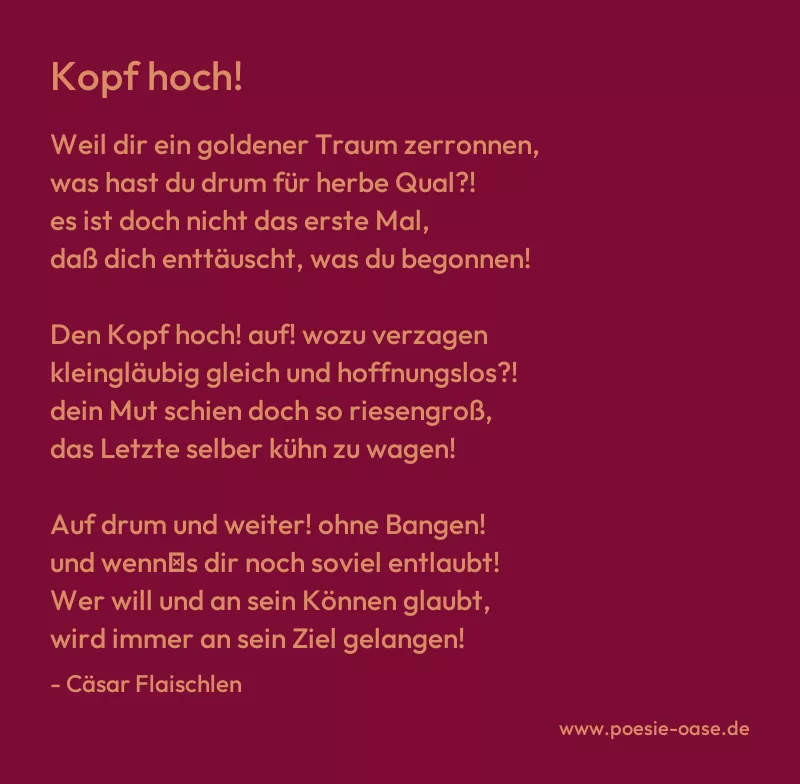 Gedicht: Kopf hoch! von Cäsar Flaischlen