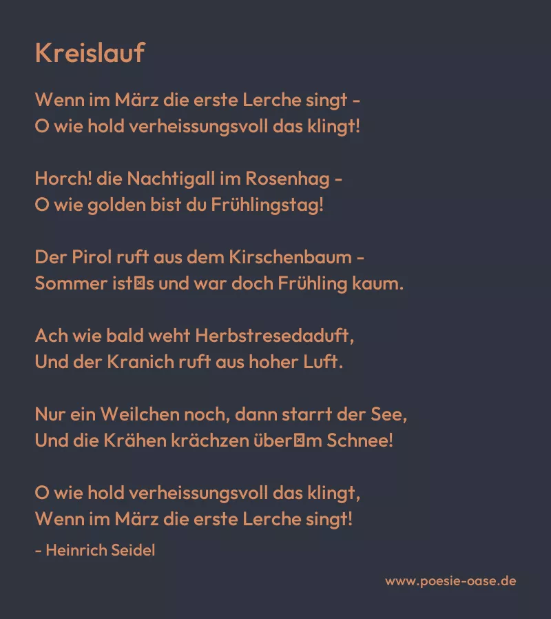 Gedicht: Kreislauf von Heinrich Seidel