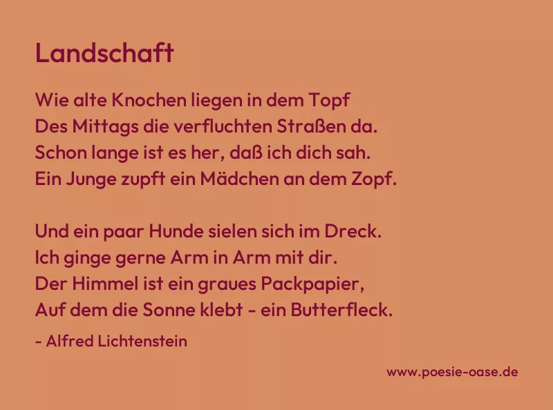 Gedicht: Landschaft von Alfred Lichtenstein
