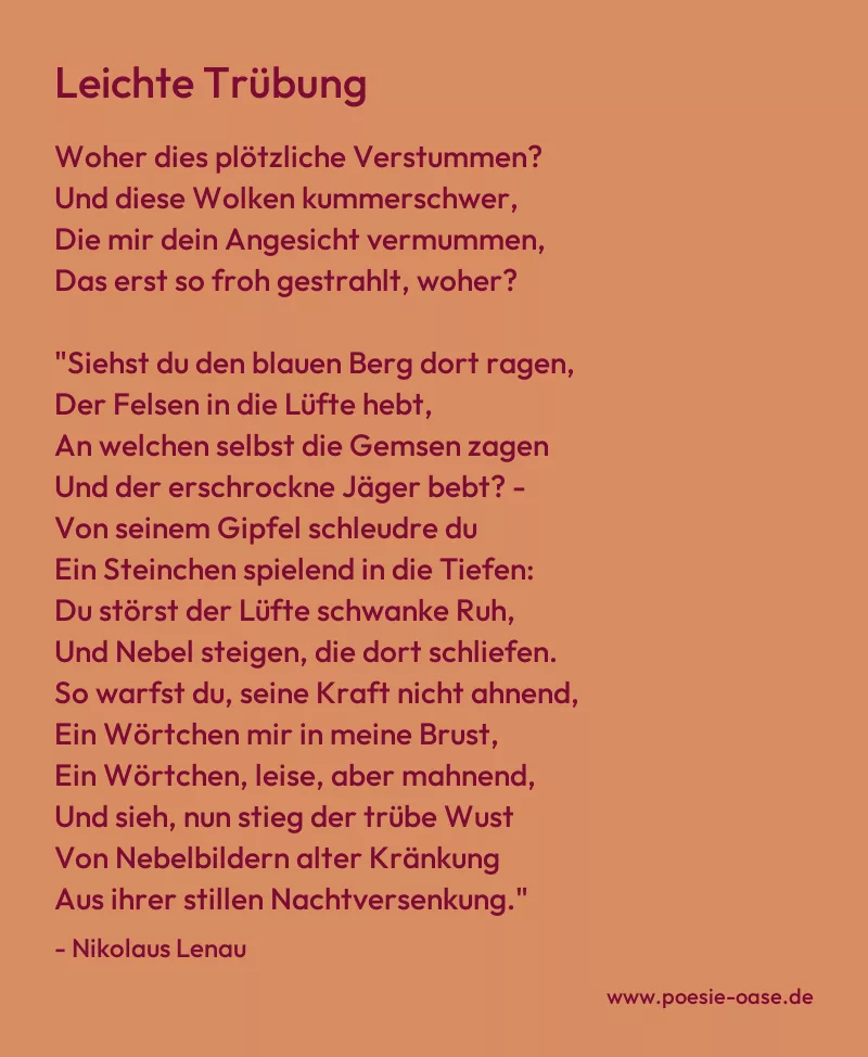 Gedicht: Leichte Trübung von Nikolaus Lenau