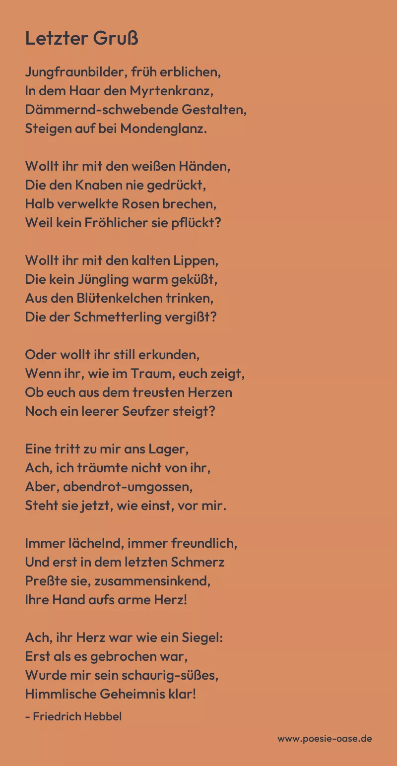Gedicht: Letzter Gruß von Friedrich Hebbel