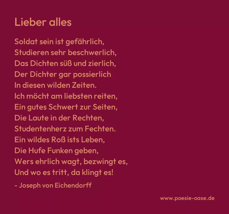 Gedicht: Lieber alles von Joseph von Eichendorff