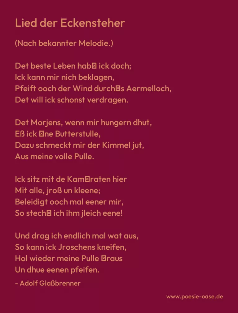 Lied der Eckensteher