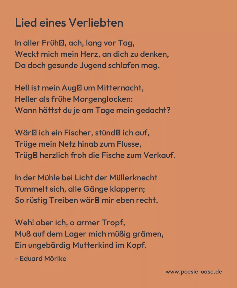 Gedicht: Lied eines Verliebten von Eduard Mörike