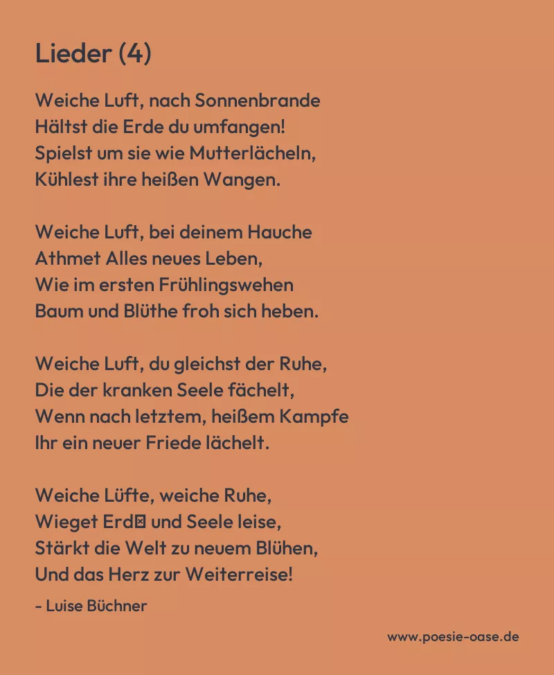 Gedicht: Lieder (4) von Luise Büchner