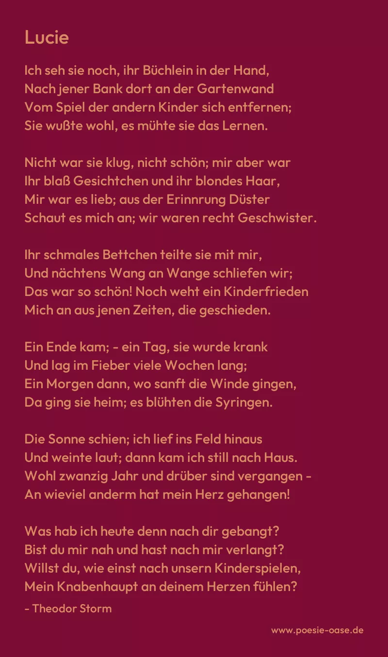 Gedicht: Lucie von Theodor Storm