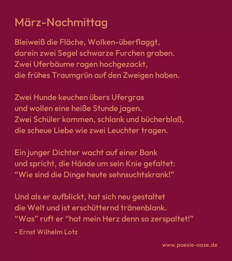 Gedicht: März-Nachmittag von Ernst Wilhelm Lotz