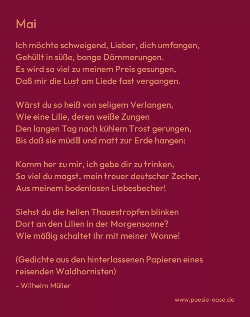 Gedicht: Mai von Wilhelm Müller