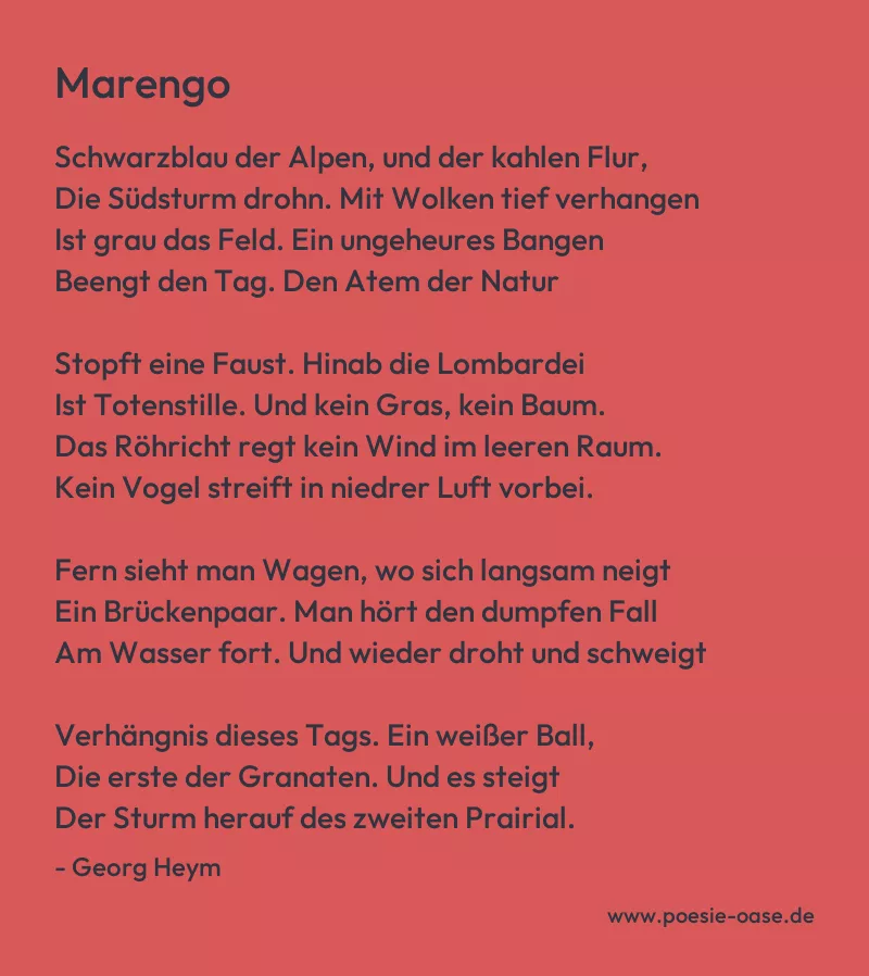 Gedicht: Marengo von Georg Heym