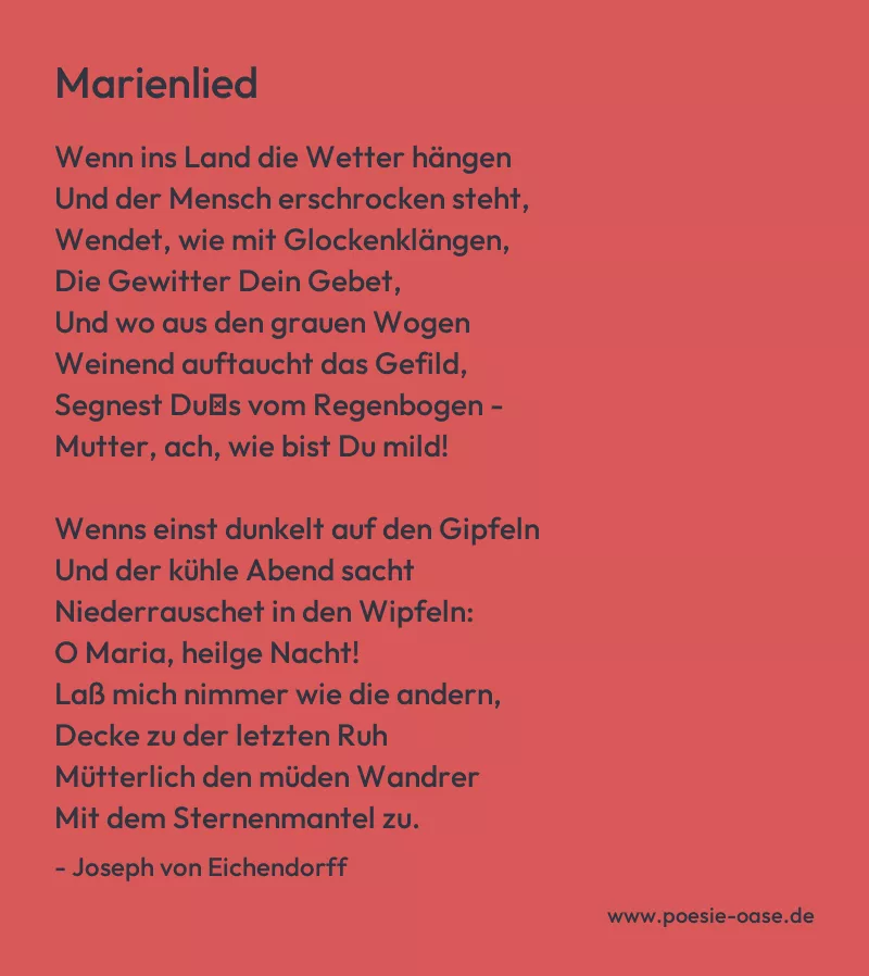 Gedicht: Marienlied von Joseph von Eichendorff