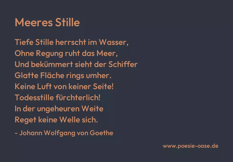 Gedicht: Meeres Stille von Johann Wolfgang von Goethe