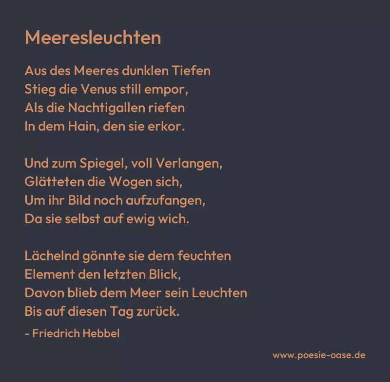 Gedicht: Meeresleuchten von Friedrich Hebbel