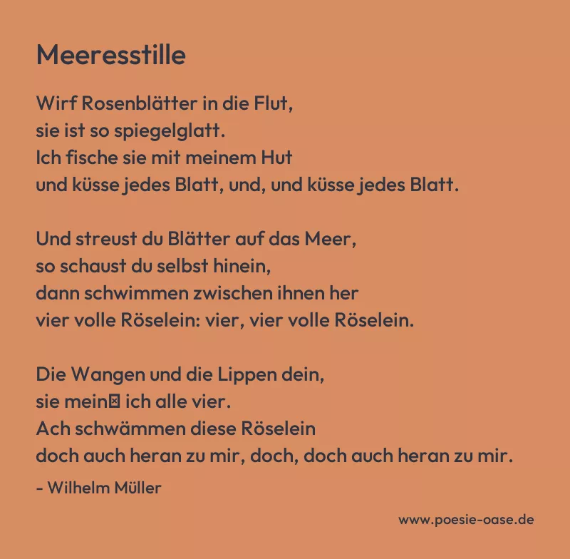 Gedicht: Meeresstille von Wilhelm Müller