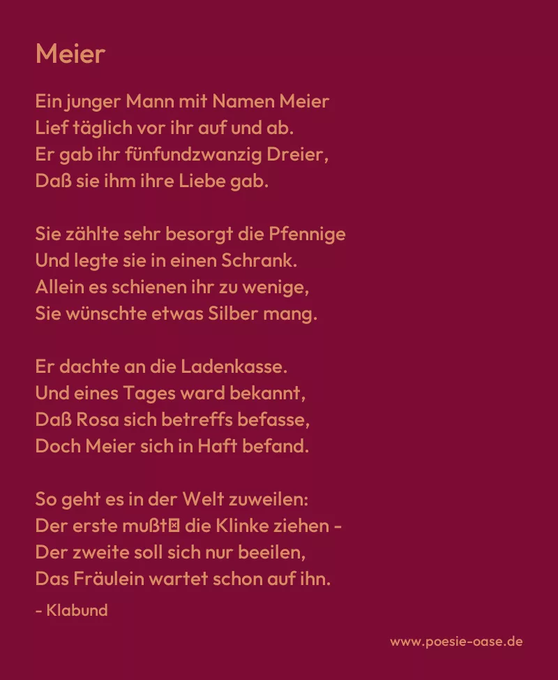 Gedicht: Meier von Klabund