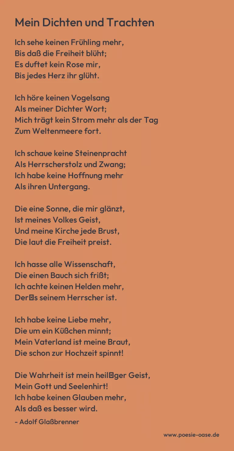 Mein Dichten und Trachten