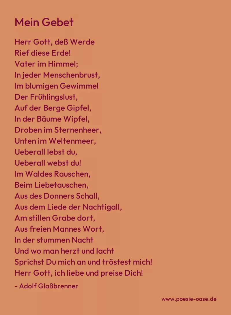 Gedicht: Mein Gebet von Adolf Glaßbrenner