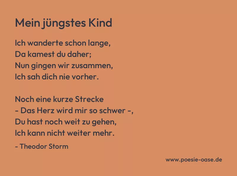 Gedicht: Mein jüngstes Kind von Theodor Storm