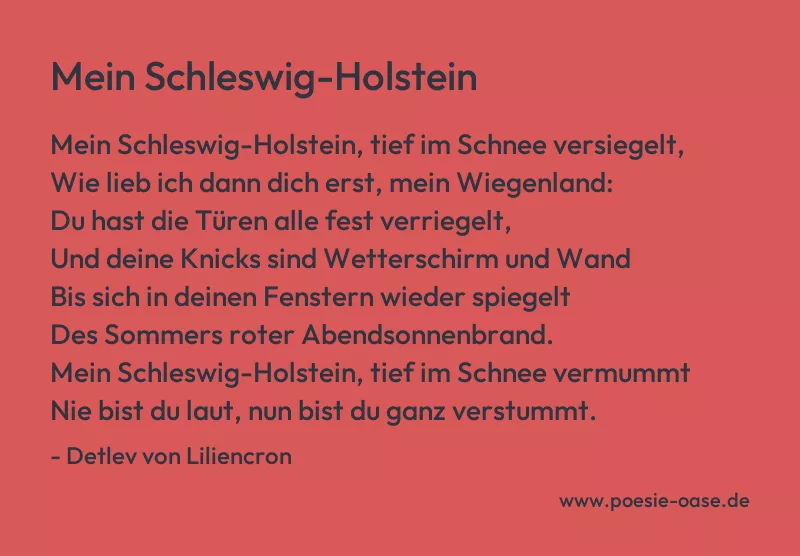 Gedicht: Mein Schleswig-Holstein von Detlev von Liliencron