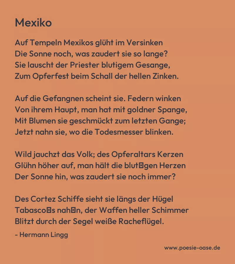 Gedicht: Mexiko von Hermann Lingg