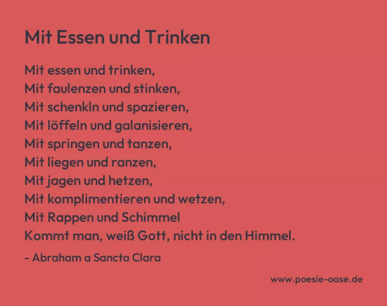 Mit Essen und Trinken