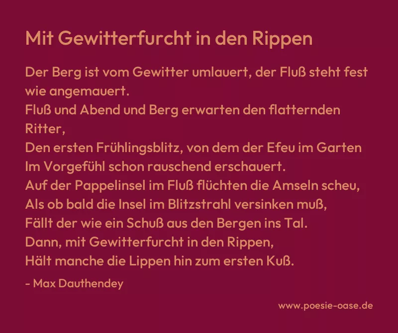 Gedicht: Mit Gewitterfurcht in den Rippen von Max Dauthendey